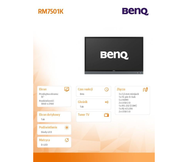 BenQ 75'' RM7501K 9H.F4ATK.DE2 - 1385406 - zdjęcie 2